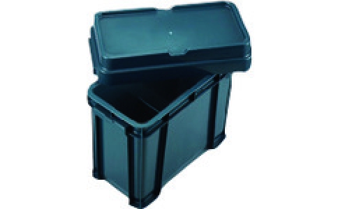 日東金属工業（株）  HT-ST-ASCA-39  日東　ホッパー型汎用容器　４５Ｌ　架台付（作業台・取っ手・蓋置付）