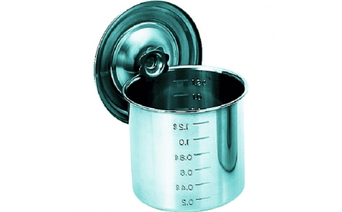 トラスコ中山（株）  TSH-4608  ＴＲＵＳＣＯ　ステンレスキッチンポット蓋付　８０ｘ８０　０．３８Ｌ　手ナシ