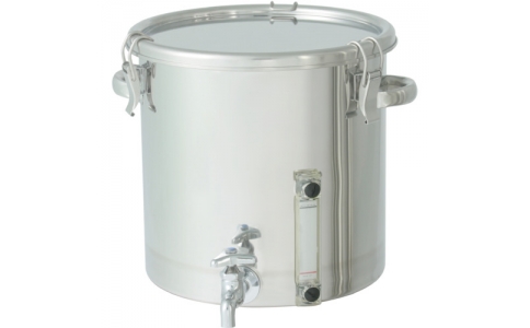 日東金属工業（株）  DT-CTH-ASCA-47H  日東　鏡板型クリップ式密閉容器　１００Ｌ　架台付（作業台・取っ手・蓋置付）