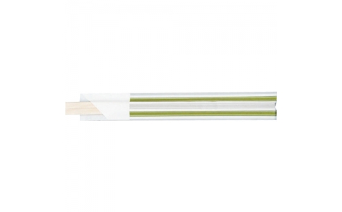 （株）折兼  523378  パックスタイル　袋入箸　白楊元禄８寸緑　１００膳新