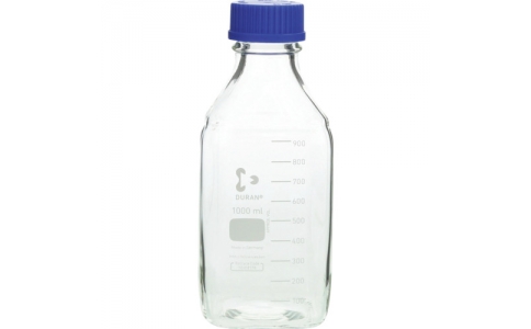 柴田科学（株）  017230-1000A  ＳＩＢＡＴＡ　ねじ口角びん　１０００ｍｌ　青キャップ付　（１０個入）