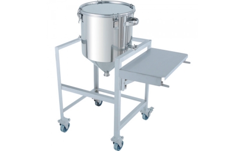 日東金属工業（株）  HT-CTH-ASCB-39  日東　ホッパー型クリップ式密閉容器　４５Ｌ　架台付（作業台付）