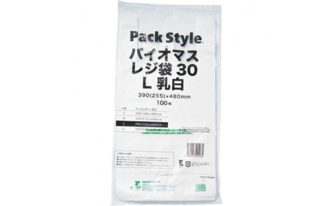 （株）折兼  627399  パックスタイル　バイオマスレジ袋３０　Ｌ　乳白