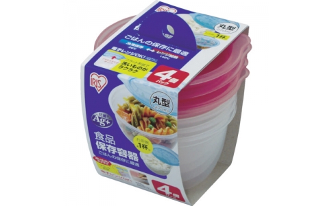 アイリスオーヤマ（株）  KMY-M270X4  ＩＲＩＳ　簡易密閉容器　丸型　２７０ｍｌｘ４Ｐ