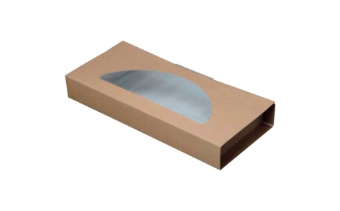 （株）折兼  553219  パックスタイル　クラフトピザＢＯＸ窓付１０インチハーフ