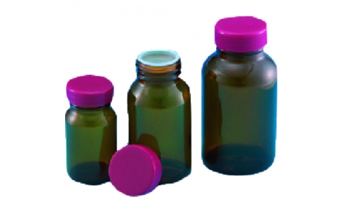 東京硝子器械（株）  323-05-84-35  ＴＧＫ　規格瓶　茶　５Ｋ　赤Ｃａｐ栓付５０ｍＬ２４０本