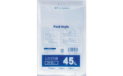 （株）折兼  427547  パックスタイル　Ｌ－１０　ゴミ４５Ｌ０２５　透明ＰＳＬ－１０　ＶＯＰ