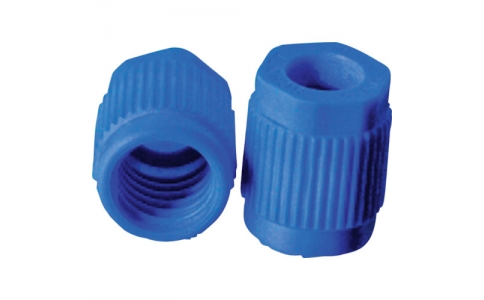 柴田科学（株）  017250-2A  ＳＩＢＡＴＡ　青キャップ　ねじ口びん４ポートキャップ広口用　ＧＬ－１８（２個入）