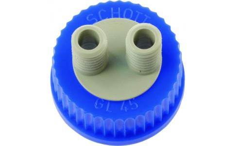 柴田科学（株）  017270-1A  ＳＩＢＡＴＡ　ねじ口びん２ポートキャップ　（２個入）