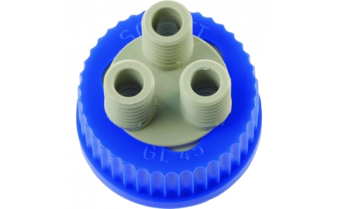 柴田科学（株）  017270-2A  ＳＩＢＡＴＡ　ねじ口びん３ポートキャップ　（２個入）