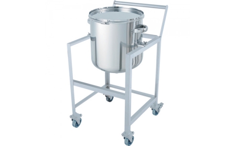 日東金属工業（株）  DT-CTL-ASCC-47H  日東　鏡板型バンド式密閉容器　１００Ｌ　架台付（取っ手・蓋置付）