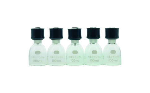 柴田科学（株）  080530-1090A  ＳＩＢＡＴＡ　均量フランびん　１００ｍｌ　ゴムカラー付　（５個入）