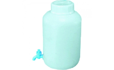 東京硝子器械（株）  358-22-06-04  ＴＧＫ　広口下口瓶　活栓付　ＰＥ製　３Ｌ