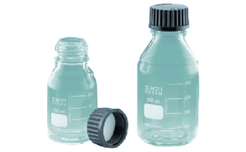 東京硝子器械（株）  371-05-20-30  ＴＧＫ　ねじ口びん　黒キャップ付　１５０ｍＬ