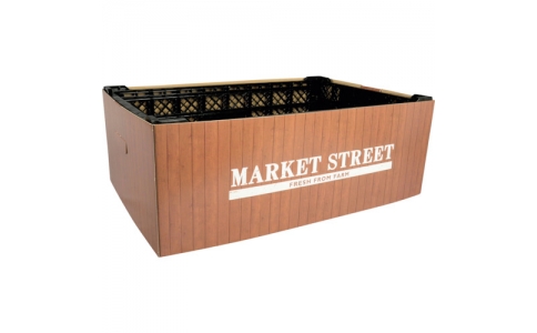 （株）折兼  628244  パックスタイル　コンテナスリーブ　茶木目ＭＳ１０枚