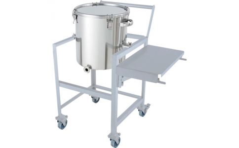 日東金属工業（株）  KTT-CTH-ASCA-39  日東　片テーパー型クリップ式密閉容器　４５Ｌ　架台付（作業台・取っ手・蓋置付）