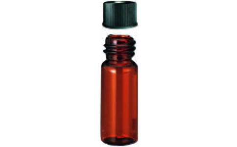 東京硝子器械（株）  149-04-34-03  ＴＧＫ　１．５ｍＬ褐色バイアル　黒キャップ　８－４２５　百入