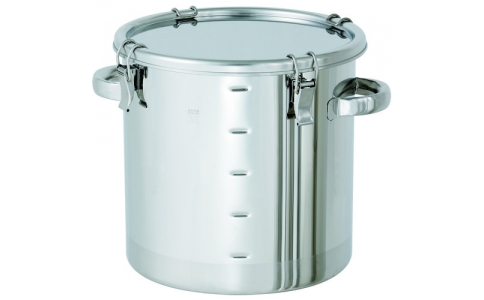 日東金属工業（株）  CTH-M-PTFE-27  日東　ステンレス密閉容器　目盛付（クリップ式／ＰＴＦＥ）　１５Ｌ