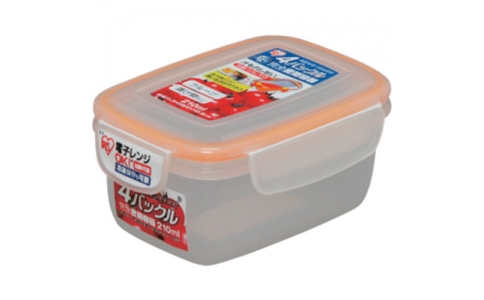 アイリスオーヤマ（株）  4BKMY-210  ＩＲＩＳ　４バックル完全密閉容器　２１０ｍｌ　オレンジ