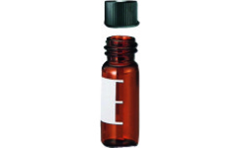 東京硝子器械（株）  149-04-34-05  ＴＧＫ　１．５ｍＬラベル付褐色バイアル　８－４２５　百入