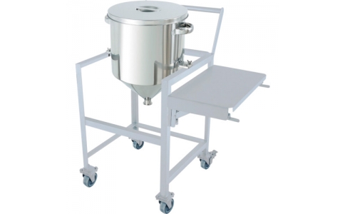 日東金属工業（株）  HT-ST-ASCA-47  日東　ホッパー型汎用容器　８０Ｌ　架台付（作業台・取っ手・蓋置付）