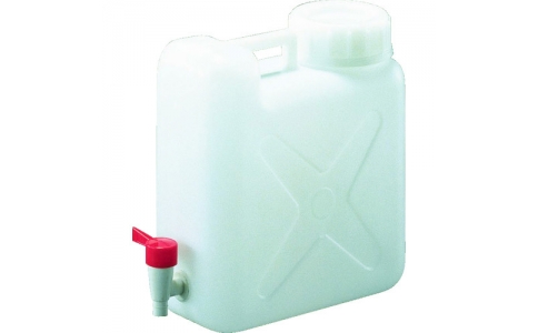 トラスコ中山（株）  T0316  ＴＲＵＳＣＯ　ポリタンク（扁平缶）　広口ケミカルコック　パッキン付タイプ　１０Ｌ