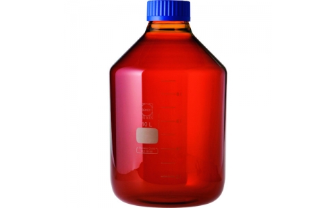 柴田科学（株）  017250-110000  ＳＩＢＡＴＡ　ねじ口びん　１０Ｌ　ＧＬＳ８０　茶　青キャップ付