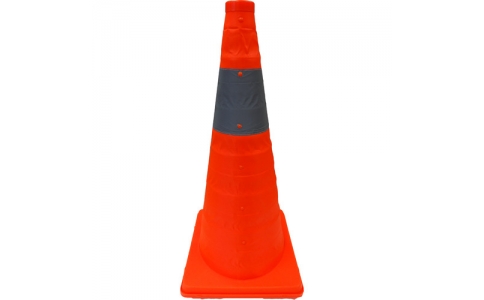 （株）ミズケイ  8201025  ミズケイ　伸縮式三角コーン　６２ｃｍ（オレンジ）