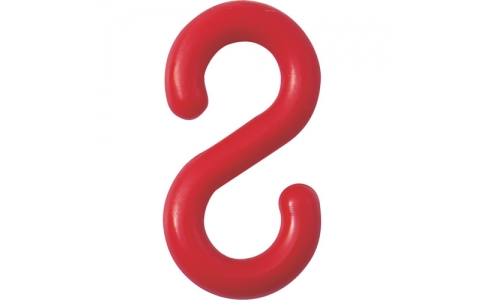 （株）日本緑十字社  284134  緑十字　Ｓ字フック　赤　ＰＦ－８Ｒ　線径８ｍｍΦ　２７．５×５２．５ｍｍ　２個組　樹脂製