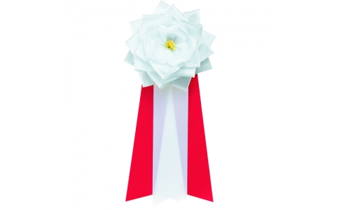 オープン工業（株）  KS-4-WH  ＯＰ　記章　バラ３枚枚タレ　（中）　白