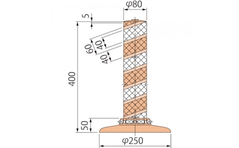 （株）グリーンクロス  6300029547  グリーンクロス　ポストコーン全面反射ＬＡＴＲ－４０－２５０－Ｒ