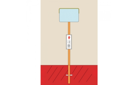 （株）日本緑十字社  277010  緑十字　カーブミラー（角型１面鏡）　角Ｓ５６　５００×６００ｍｍ　埋込ポール付　アクリル製