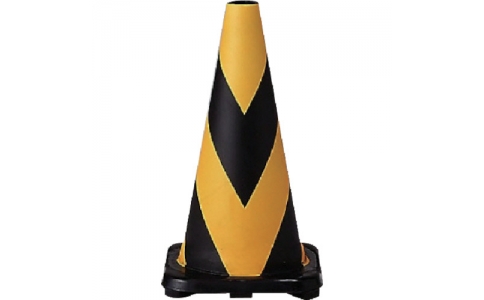 ユニット（株）  385-12  ユニット　セフティラバーコーン　黄／黒（黄部反射）　ゴム製　４５０Ｈ