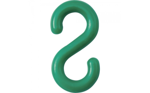 （株）日本緑十字社  284122  緑十字　Ｓ字フック　緑　ＰＦ－６Ｇ　線径６ｍｍΦ　２１×３９．５ｍｍ　２個組　樹脂製