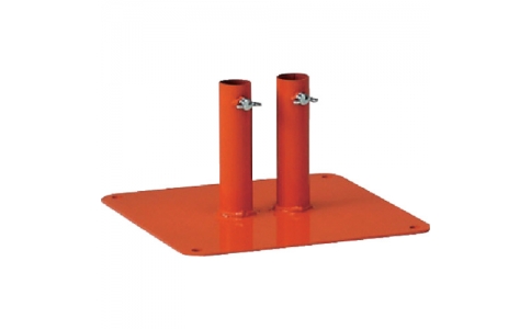 ユニット（株）  870-45A  ユニット　フェンス用ベース橙色　鉄製　３００角×１９３Ｈ