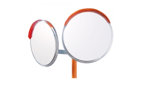 ユニット（株）  869-21  ユニット　カーブミラー（Ｗ）ポール付　ステンレス製　８００Фｍｍ