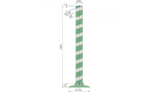 （株）グリーンクロス  6300029562  グリーンクロス　ポストコーン全面反射ＬＡＴＲ－１００－２５０－Ｍ