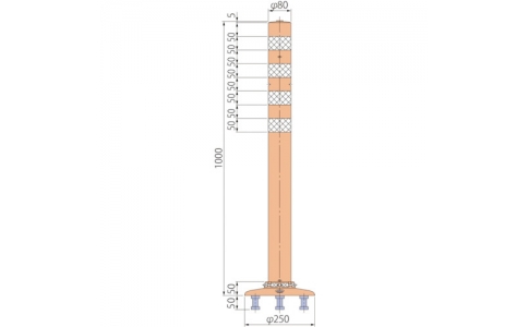 （株）グリーンクロス  6300029530  グリーンクロス　ポストコーンスタンダードＰＢＴ－１００－２５０－Ｒ