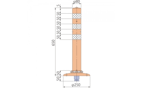 （株）グリーンクロス  6300029532  グリーンクロス　ポストコーンスタンダードＰＣＴ－６５－２５０－Ｒ