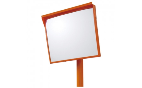 ユニット（株）  384-28  ユニット　カーブミラー（Ｓ）ポール付　アクリル製　５００×６００ｍｍ