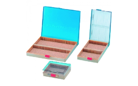 東京硝子器械（株）  715-14-35-06  ＴＧＫ　プレパラートボックス　透明蓋　１００枚用