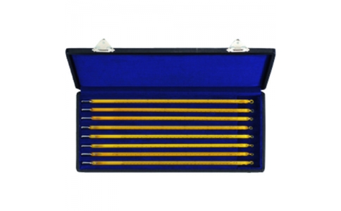 東京硝子器械（株）  614-53-01-09  ＴＧＫ　棒状標準温度計　水銀　黄珀　８本組　成績書付