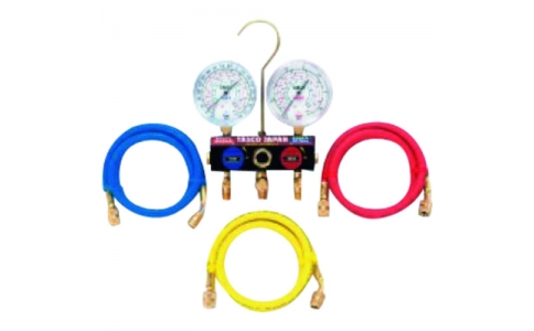 （株）イチネンＴＡＳＣＯ  TA124W-2  タスコ　Ｒ４０４Ａ　Ｒ４０７Ｃ　Ｒ５０７Ａ　Ｒ１３４ａ用ボールバルブ式ゲージマニホールドキット