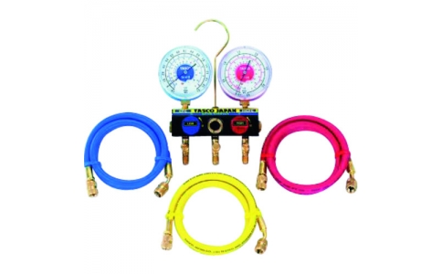（株）イチネンＴＡＳＣＯ  TA120WH-1  タスコ　Ｒ２２　Ｒ１２　Ｒ５０２用ボールバルブ式ゲージマニホールドキット