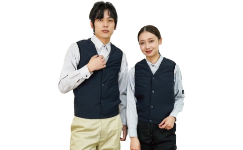 （株）岡潮  OK40236-3L  岡潮　手洗い洗濯できる発熱ベスト４０２３６濃紺（ウェアのみ）　３Ｌ