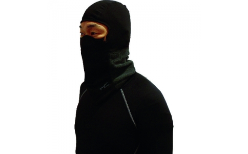 おたふく手袋（株）  JW-126-BGR  おたふく　【今季完売】　発熱防風　フルフェイスウォーマー　ブラックＸグレー