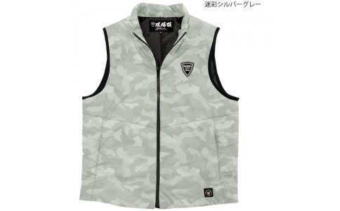 （株）岡潮  165-CAMO-GRAY-3L_61480001  岡潮　洗濯できる電熱ベスト＋モバイルバッテリー１０，０００ｍＡｈセット　１６５　迷彩グレー　３Ｌ