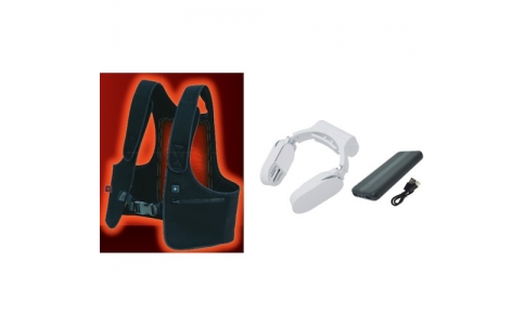 （株）リベルタ  HM5078071FRZGRT2RSPWH  リベルタ　ヒートベストセット＋【サンコー】ネッククーラーホワイトモバイルバッテリーセット