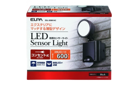 朝日電器（株）  ESL-SS801AC  ＥＬＰＡ　ＬＥＤセンサーライト　使用電球８Ｗ