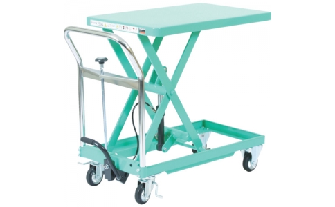 トラスコ中山（株）  HLF-250G  ＴＲＵＳＣＯ　フット式ハンドリフター２５０ｋｇテーブル８００×５００緑